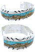 Native American Village Design Multicolor Silver Cuff Bracelet MW75559